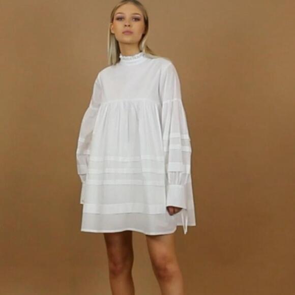 hilary macmillan LAYERED TURTLENECK TUNIC top size medium cotton poplin - Picture 8 of 11